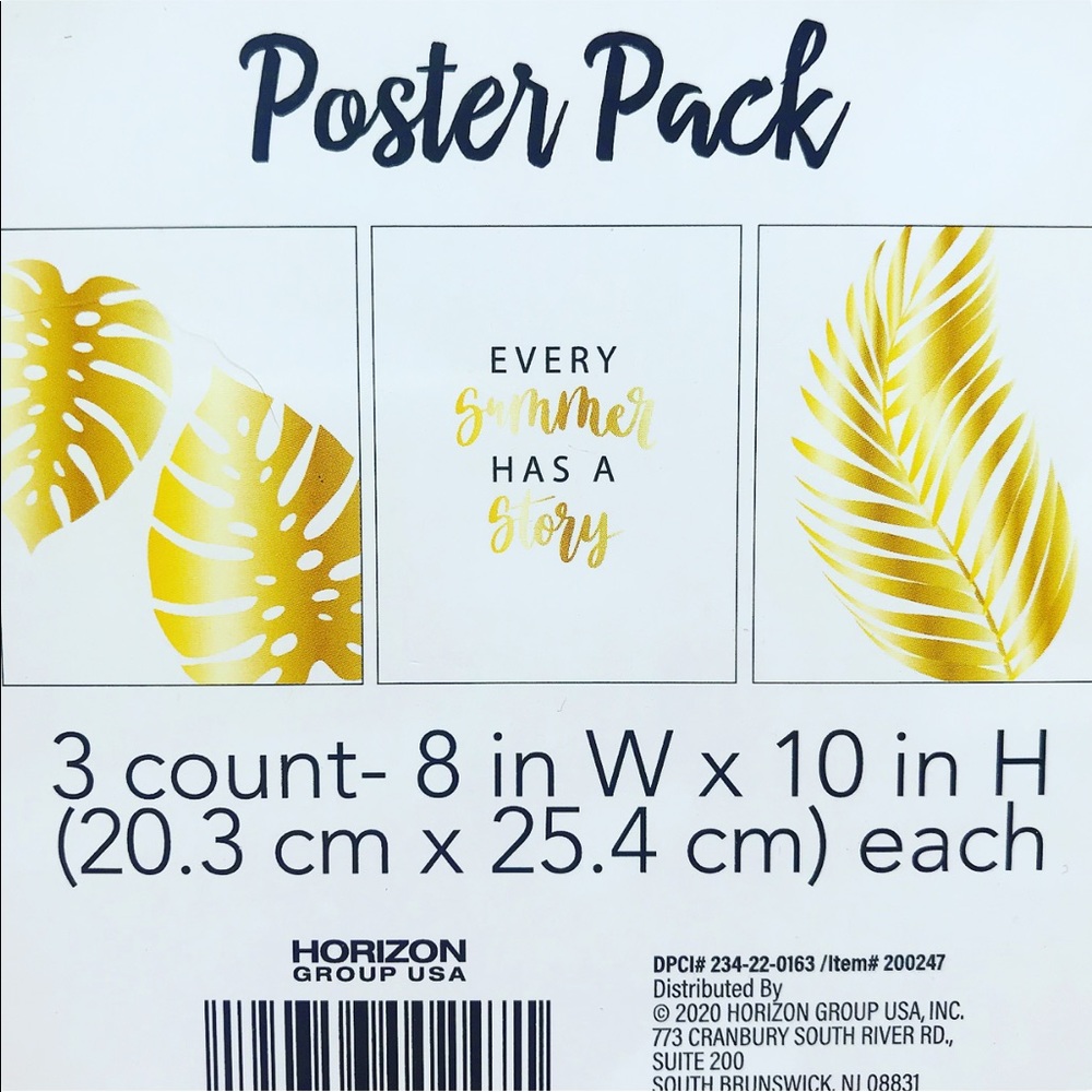Tropical Monstera Leaf Poster Pack - Gold 💛